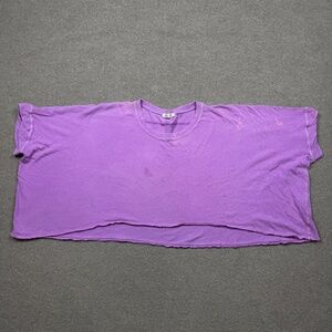 We The Free Shirt Women's Size L Pink Short Sleeve Crop Oversize Boxy Ladies FP